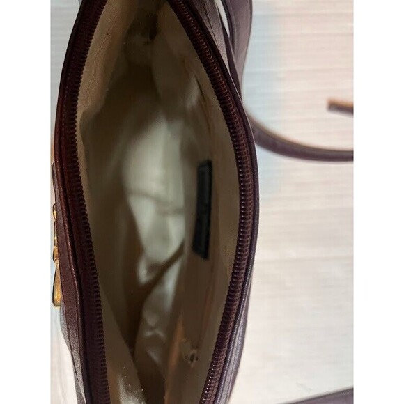 Etienne Aigner Crossbody Handbag Straw Vinyl Trim Zipper Close Boho Chic Classic - Picture 4 of 8